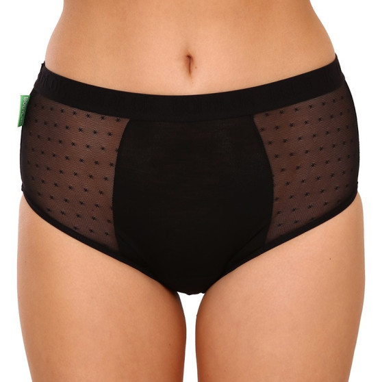 Bodylok Menstrualne spodnjice Bamboo Hi-Waist Black Medium Menstruacija (BD22044)