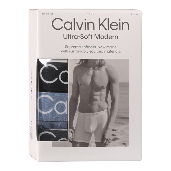 3PACK Moške boksarice Calvin Klein večbarvne (NB3188A-PU5)