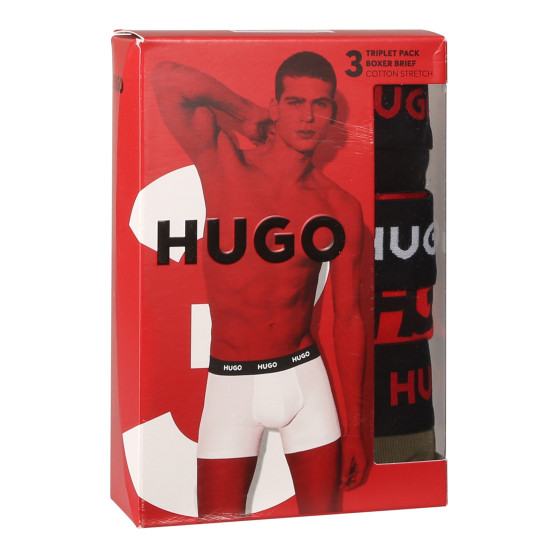 3PACK Moške boksarice HUGO večbarvne (50517887 978)