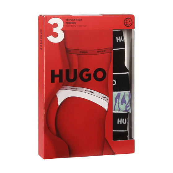 3PACK ženske tangice HUGO večbarvne (50480150 981)