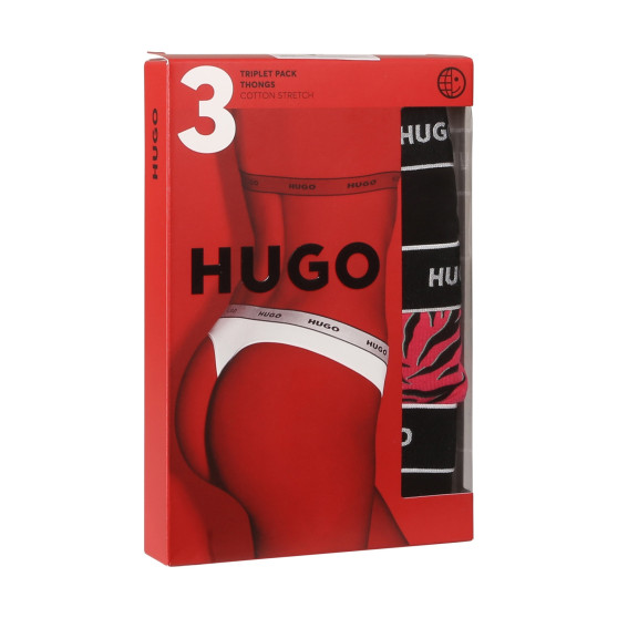 3PACK ženske tangice HUGO večbarvne (50480150 981)