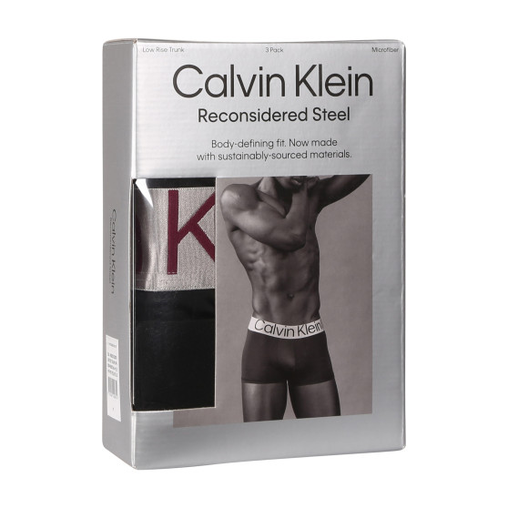 3PACK Moške boksarice Calvin Klein črne (NB3074A-MJ3)