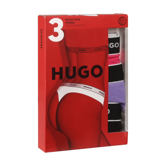 3PACK ženske tangice HUGO večbarvne (50480150 962)