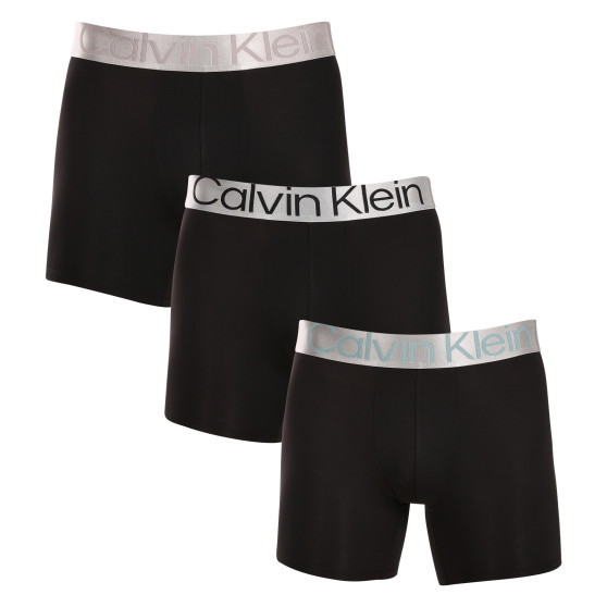 3PACK Moške boksarice Calvin Klein črne (NB3075A-QTE)