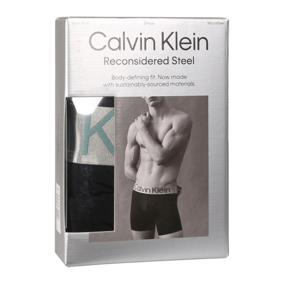 3PACK Moške boksarice Calvin Klein črne (NB3075A-QTE)