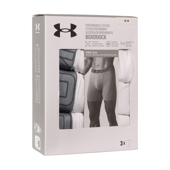 3PACK moške boksarice Under Armour bele (1383889 100)