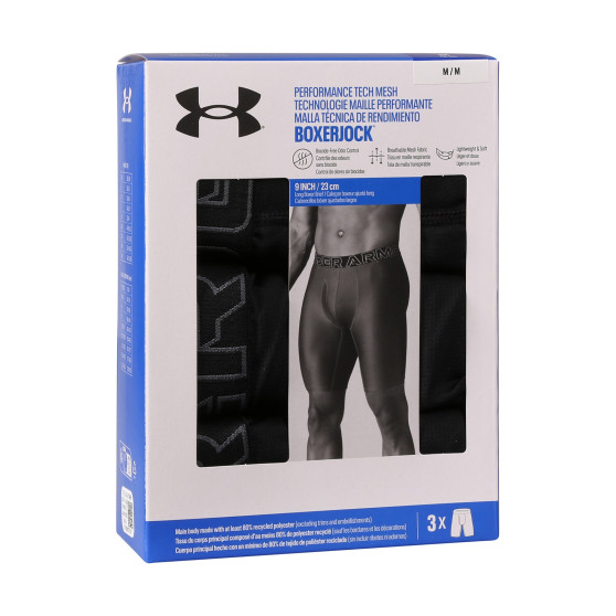 3PACK Moške boksarice Under Armour črne (1383886 001)