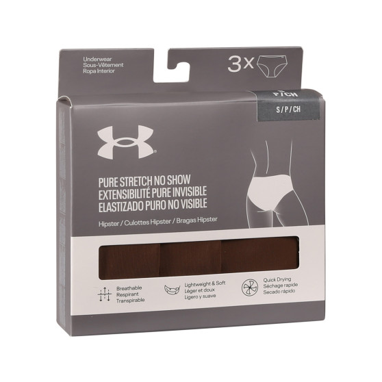 3PACK ženske hlačke Under Armour rjave (1383895 625)