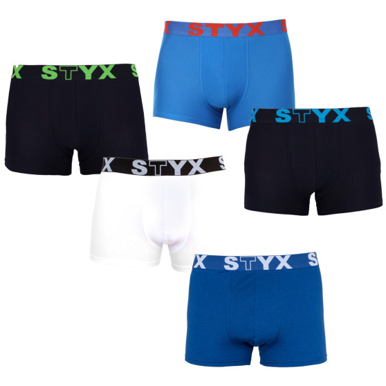 5PACK Moške boksarice Styx športna guma prevelike večbarvne (5R9612817)