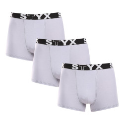 3PACK Moške boksarice Styx športna guma sive (G10676767)