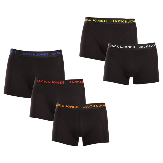 5PACK Moške boksarice Jack and Jones črne (12254366)