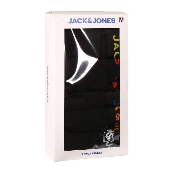 5PACK Moške boksarice Jack and Jones črne (12242494)