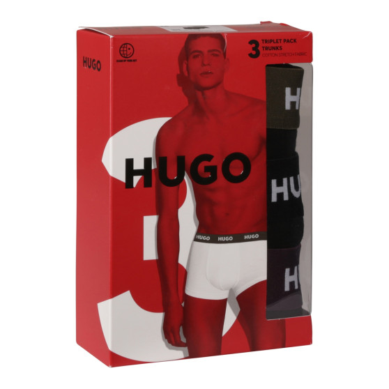 3PACK Moške boksarice HUGO črne (50517878 988)