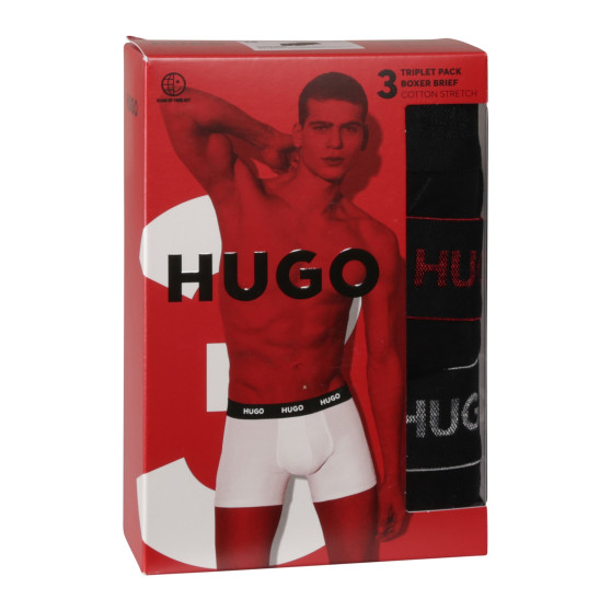 3PACK Moške boksarice HUGO črne (50517886 991)