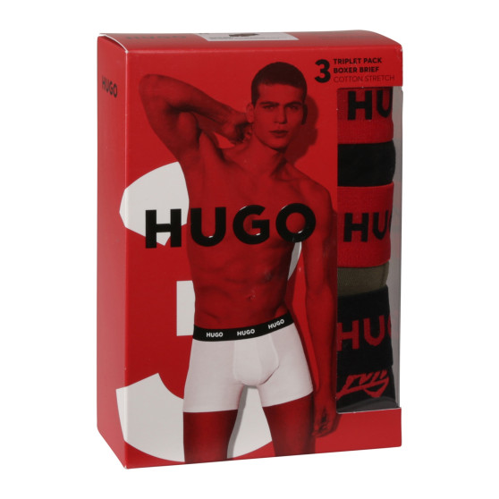 3PACK Moške boksarice HUGO večbarvne (50517887 984)